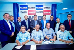 Ministro da Justiça e Segurança Pública, Flávio Dino, visita a Famem para anunciar construção da sede da PRF no Maranhão e dialogar com os prefeitos do Conguarás